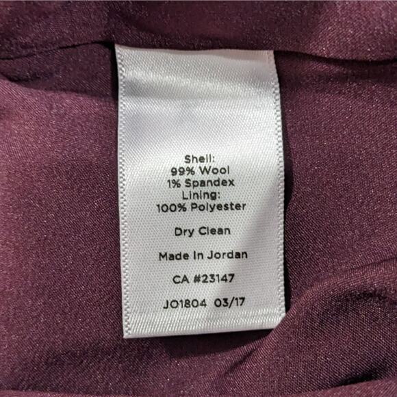 Talbots Pencil Skirt Women Size 8P Red Ruffled Lined Slit Knee Length Career - Picture 7 of 10
